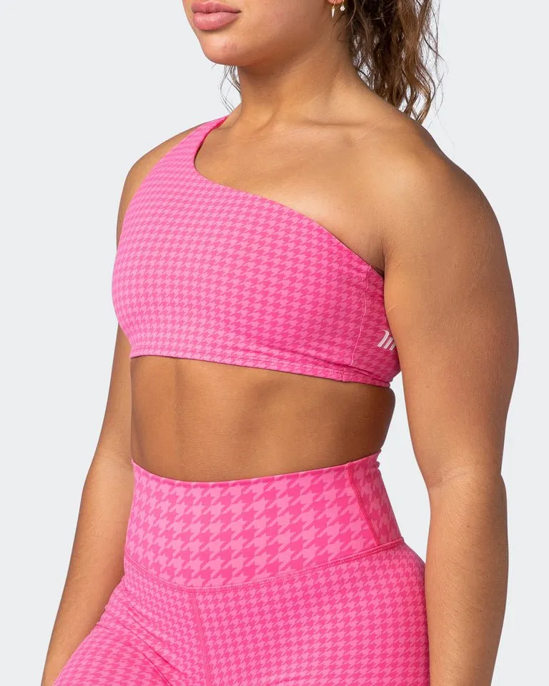 Level Up Bralette - Flamingo Houndstooth Print