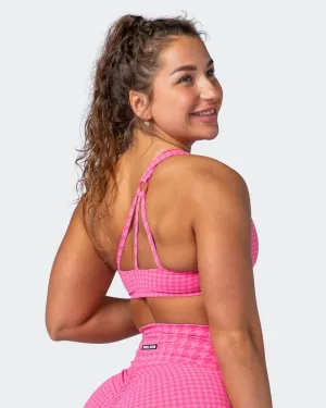 Level Up Bralette - Flamingo Houndstooth Print