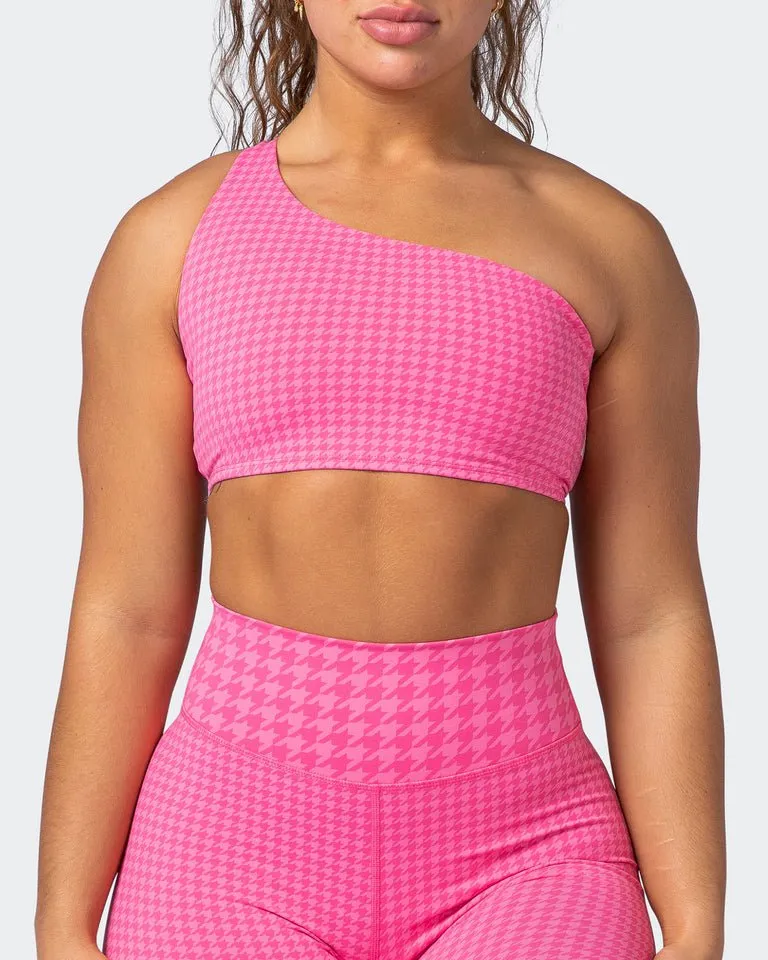 Level Up Bralette - Flamingo Houndstooth Print