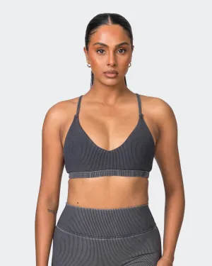 Levitate Vintage Rib Bralette - Washed Black