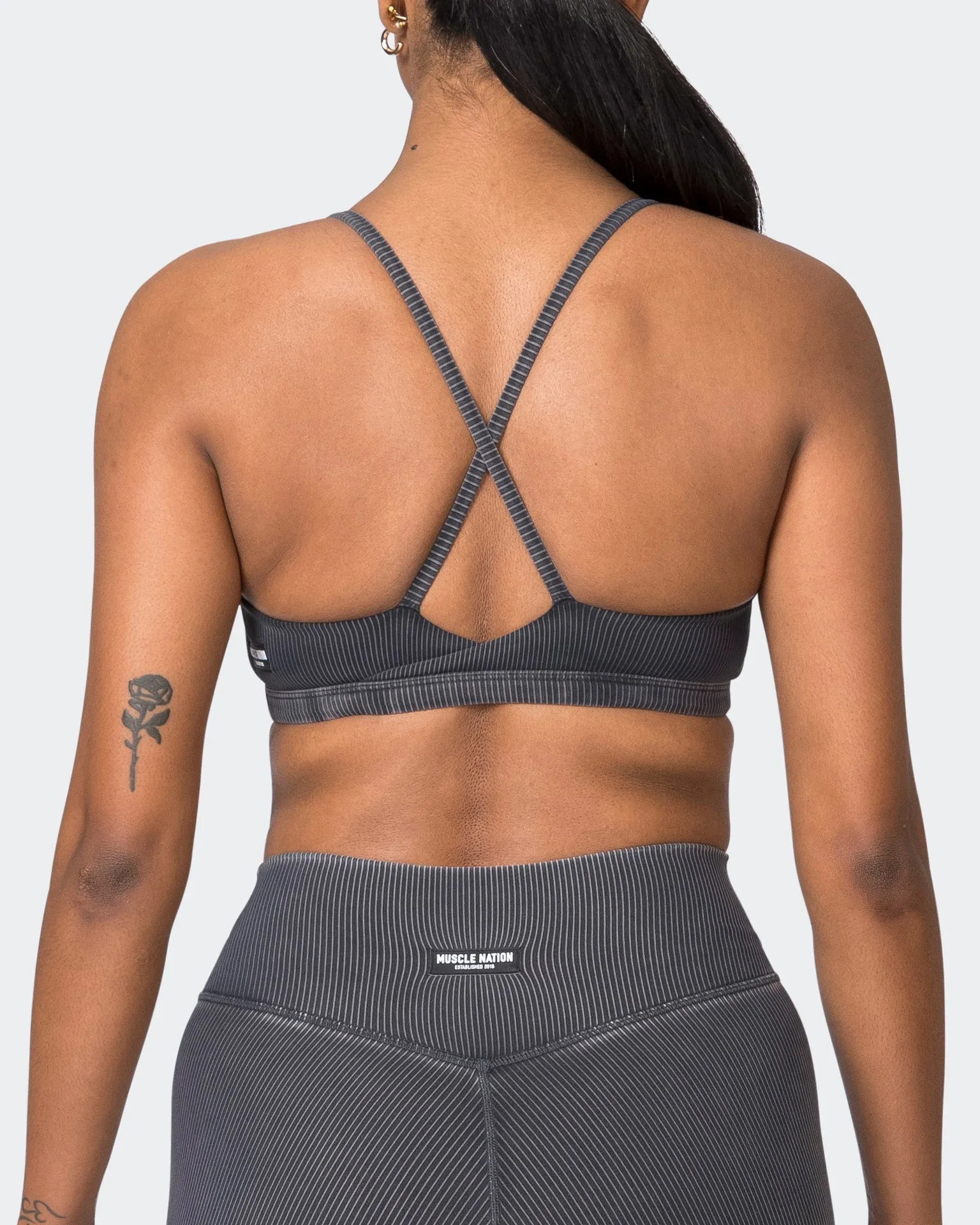 Levitate Vintage Rib Bralette - Washed Black