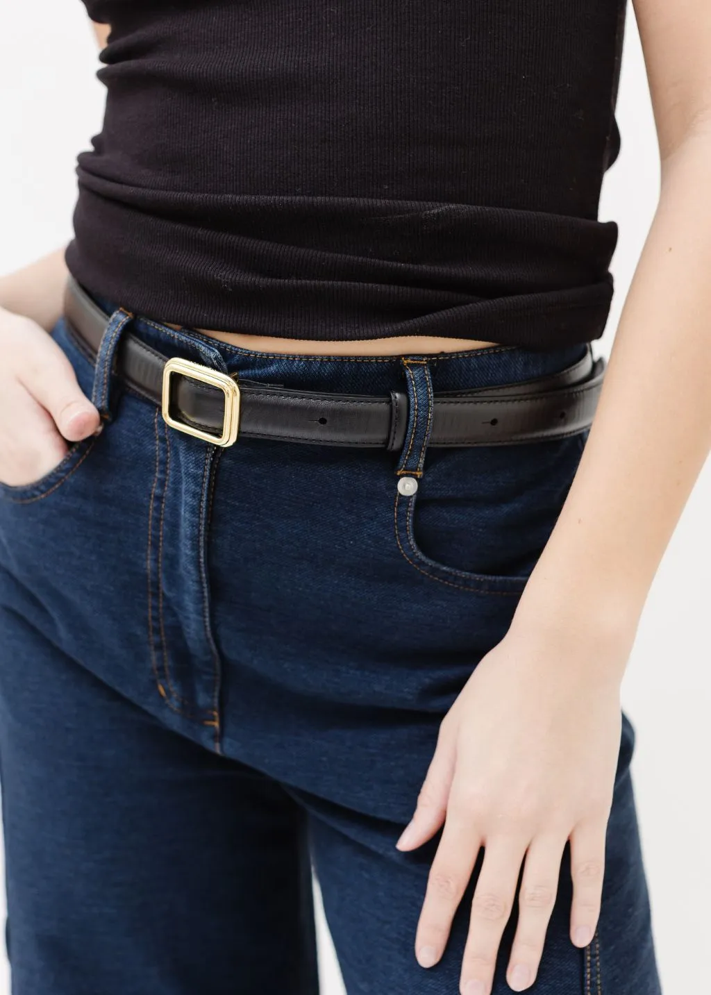 LIÉ Studio Georgia Wide Belt in Black