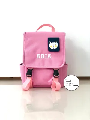 (Light Pink) Personalised Unisex Mini Dog Nursery School Backpack Rucksack Bag