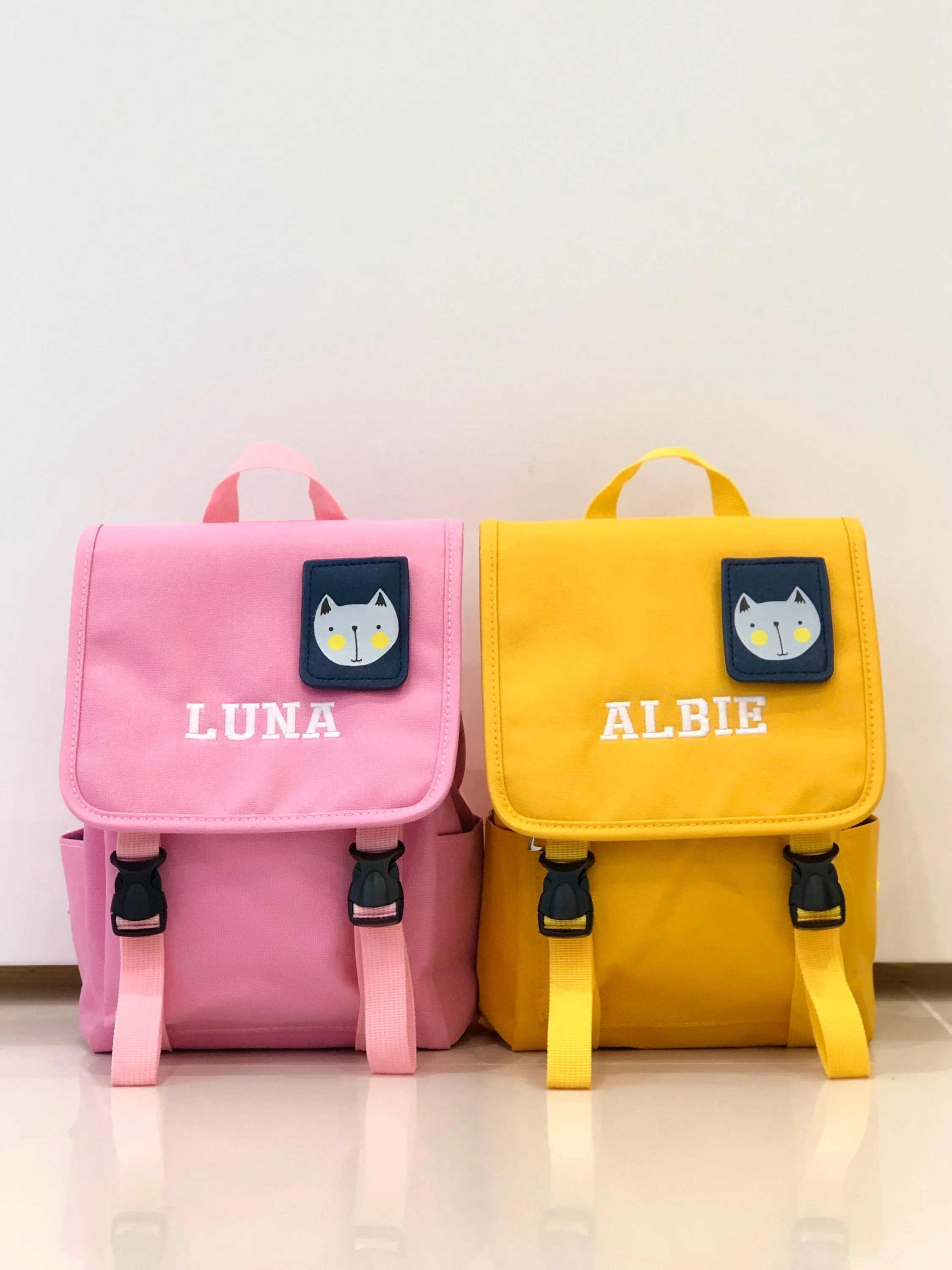 (Light Pink) Personalised Unisex Mini Dog Nursery School Backpack Rucksack Bag