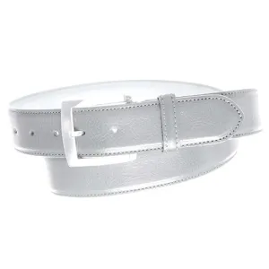 Links & Kings Italian Smooth Leather Belt 30.0 White