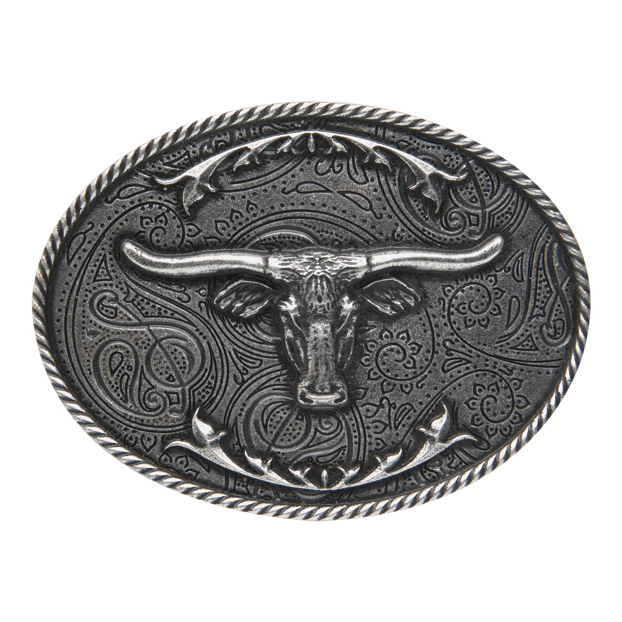 Longhorn with Scrolls Buckle