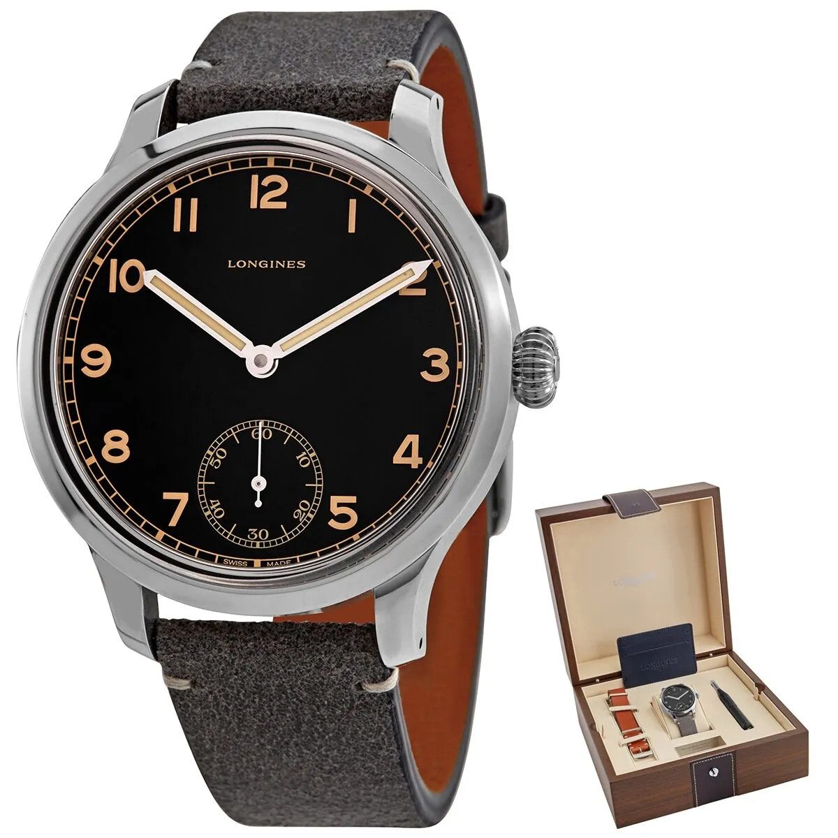 Longines Heritage Military Hand Wind Black Dial Men's Watch L28264532