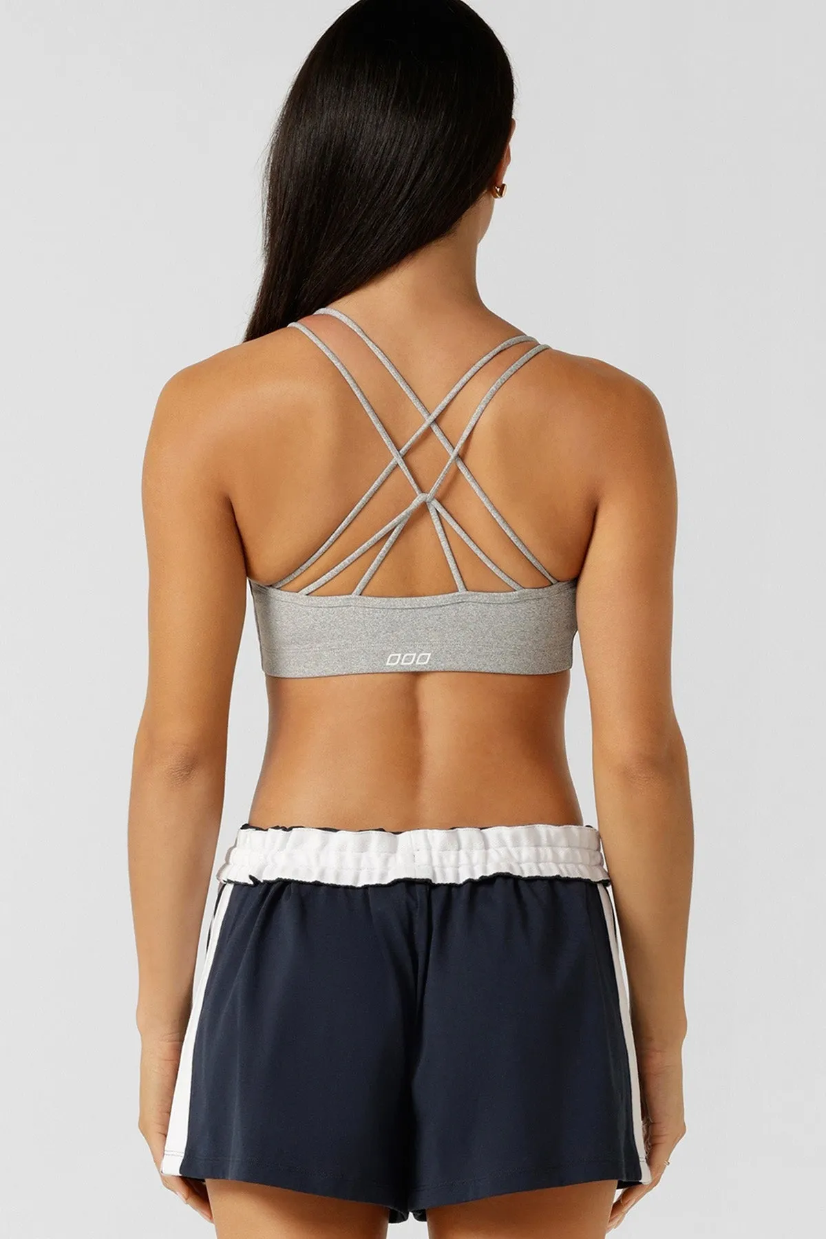 Lotus Crop True Comfort Sports Bra | Grey Marl