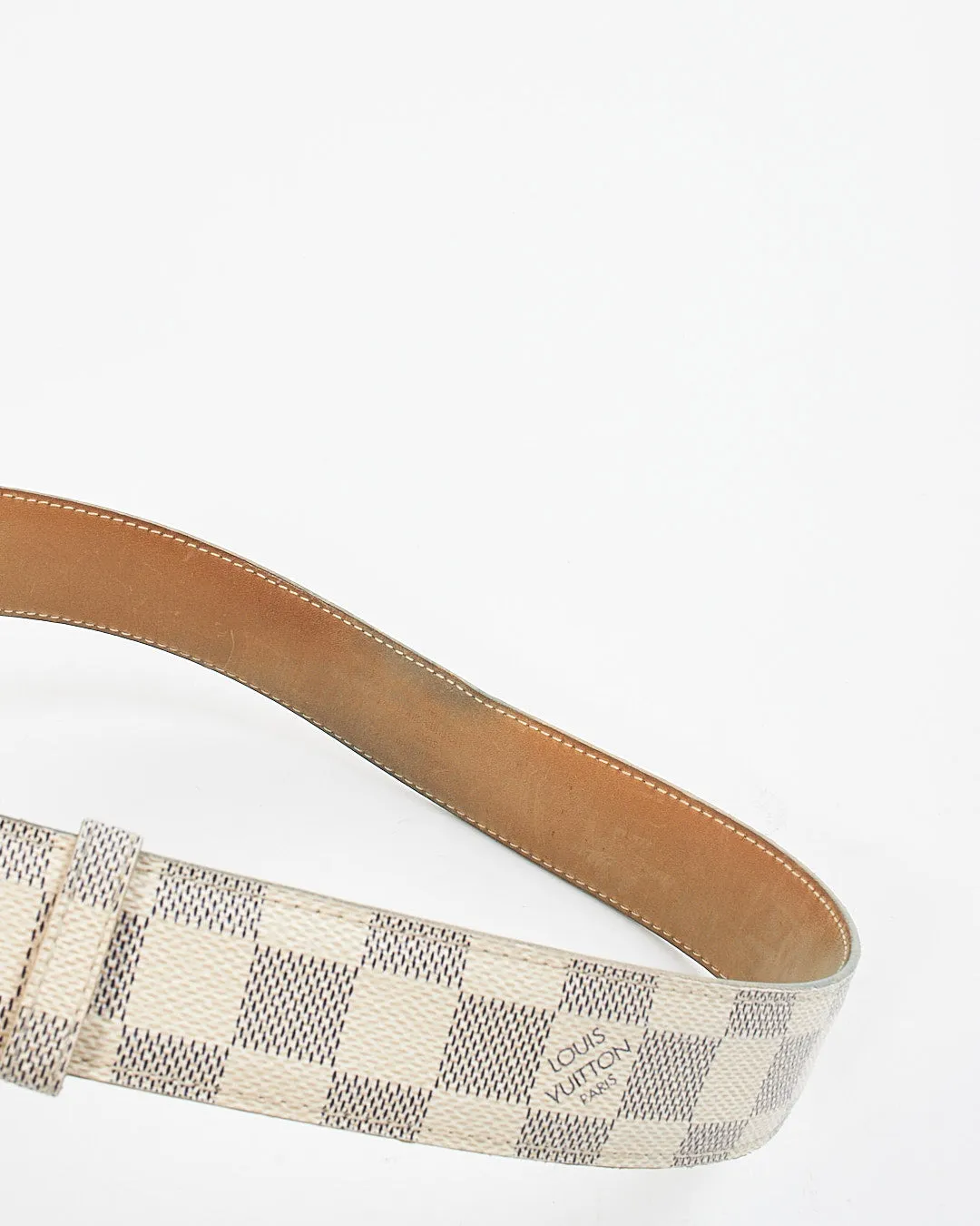 Louis Vuitton Damier Azur Oval Logo Buckle Belt - 90