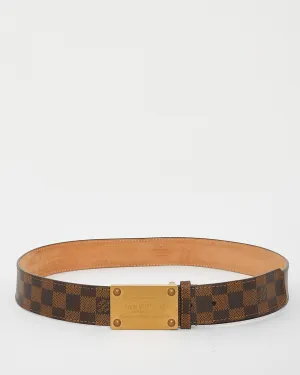 Louis Vuitton Damier Ebene Brushed Gold Plate Inventeur Belt - 95/38