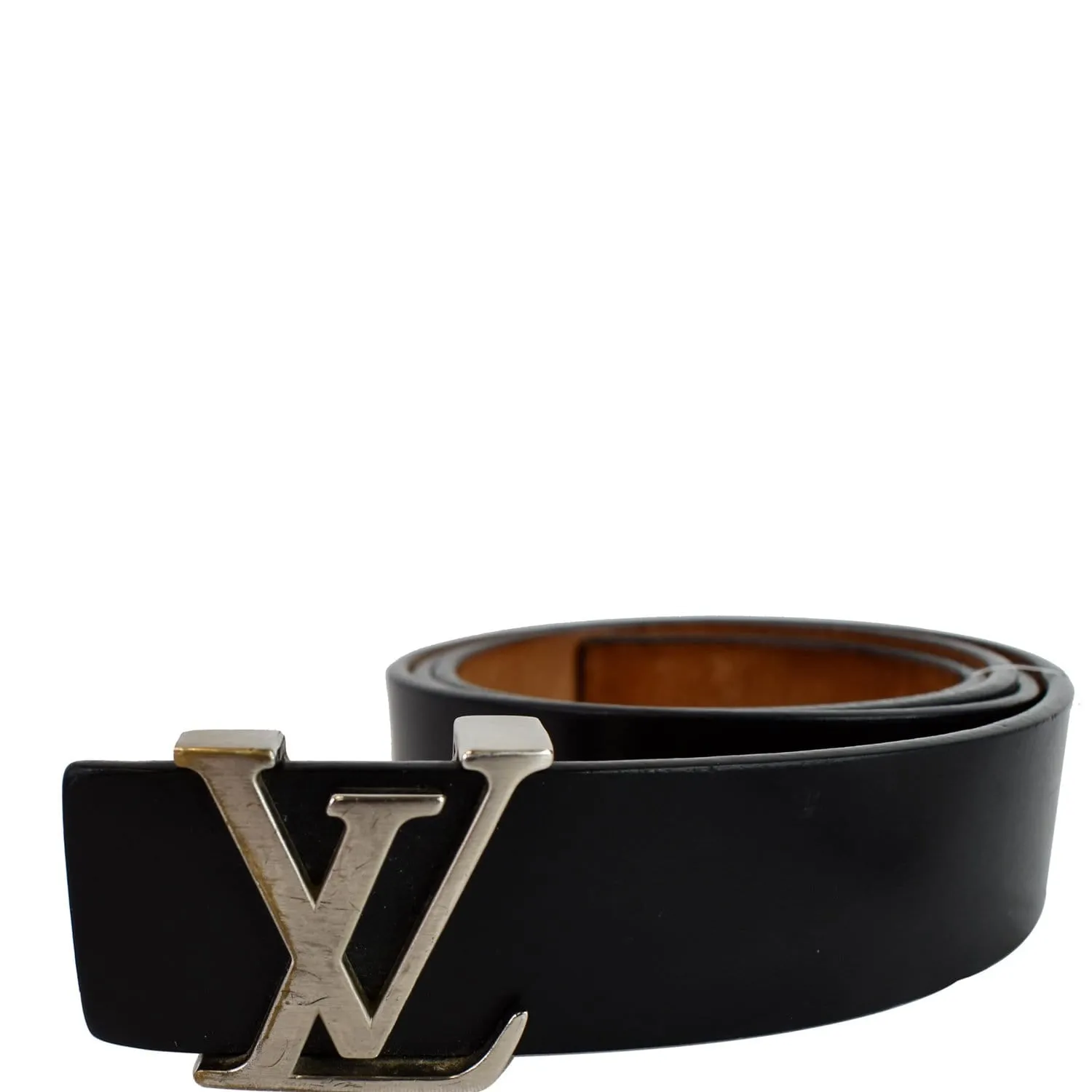 LOUIS VUITTON LV Initiales Leather Belt Black Size 85/34