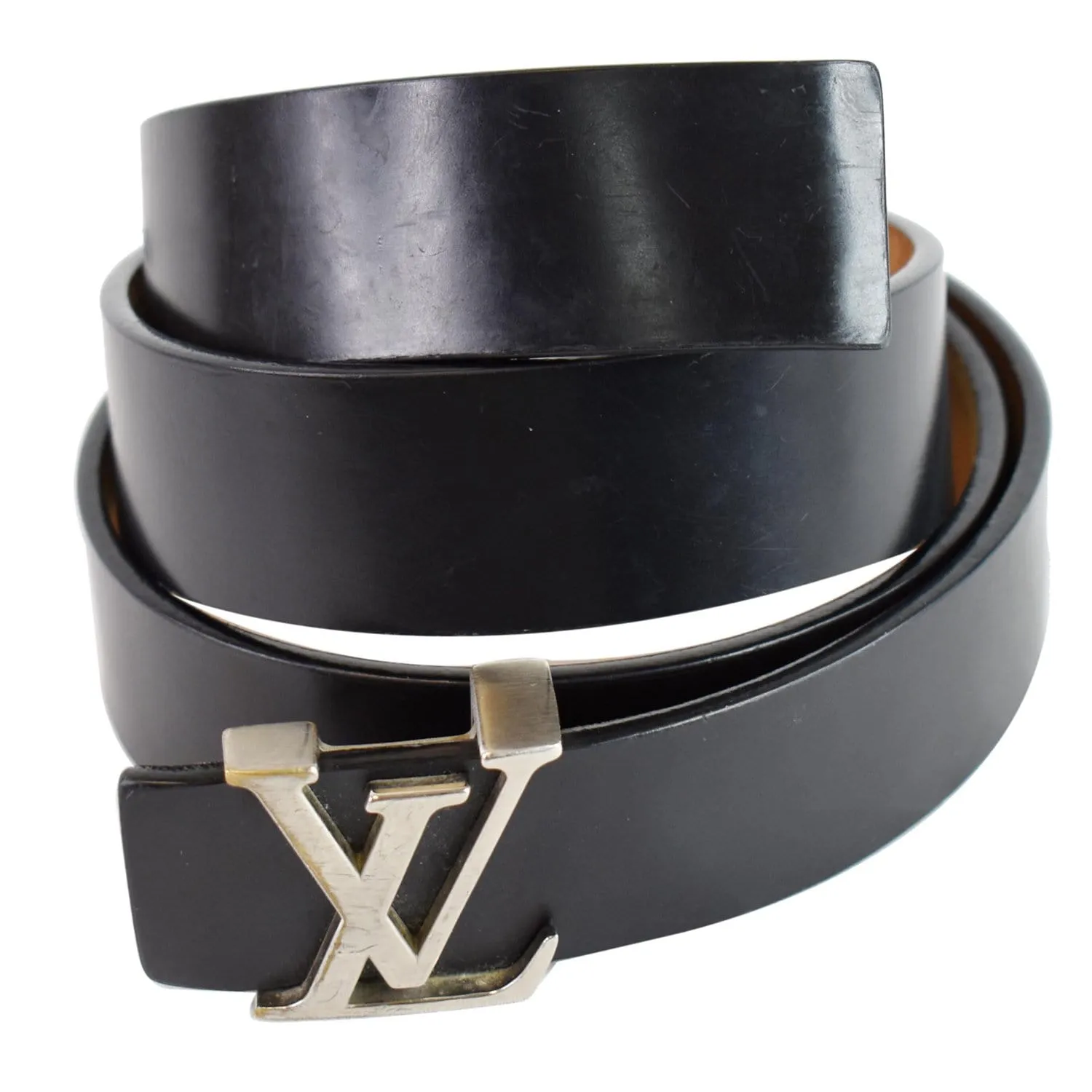 LOUIS VUITTON LV Initiales Leather Belt Black Size 85/34