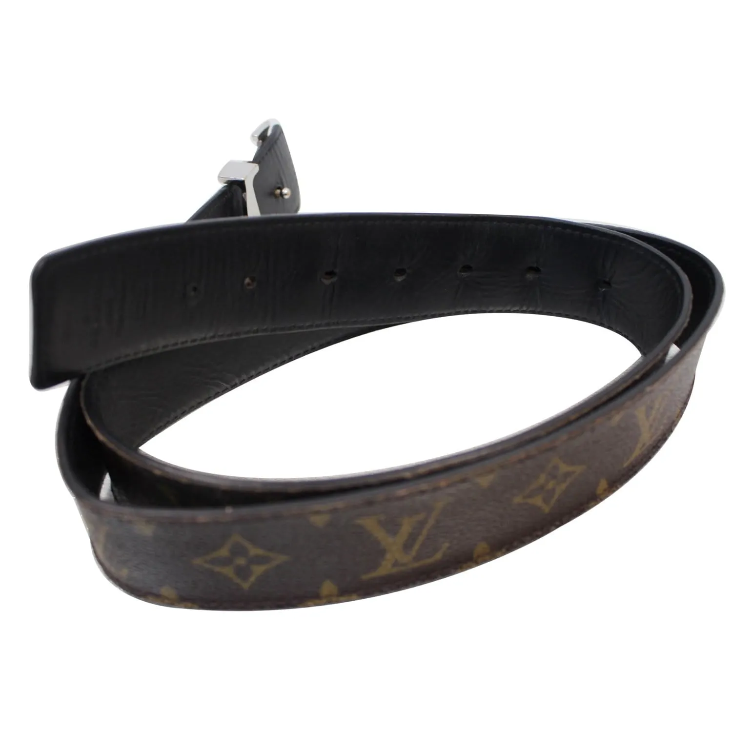 LOUIS VUITTON LV Initiales Monogram Canvas Belt Brown