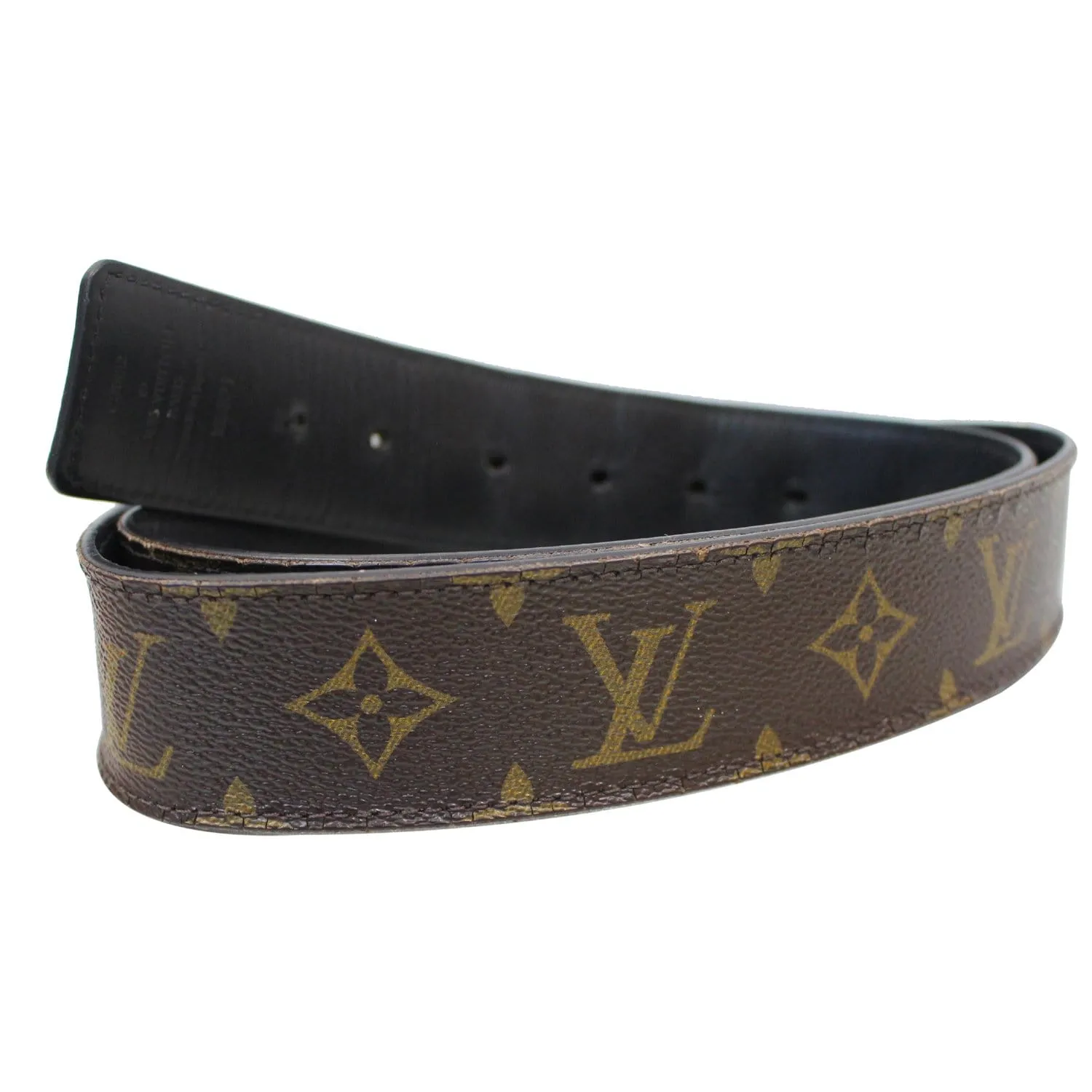 LOUIS VUITTON LV Initiales Monogram Canvas Belt Brown