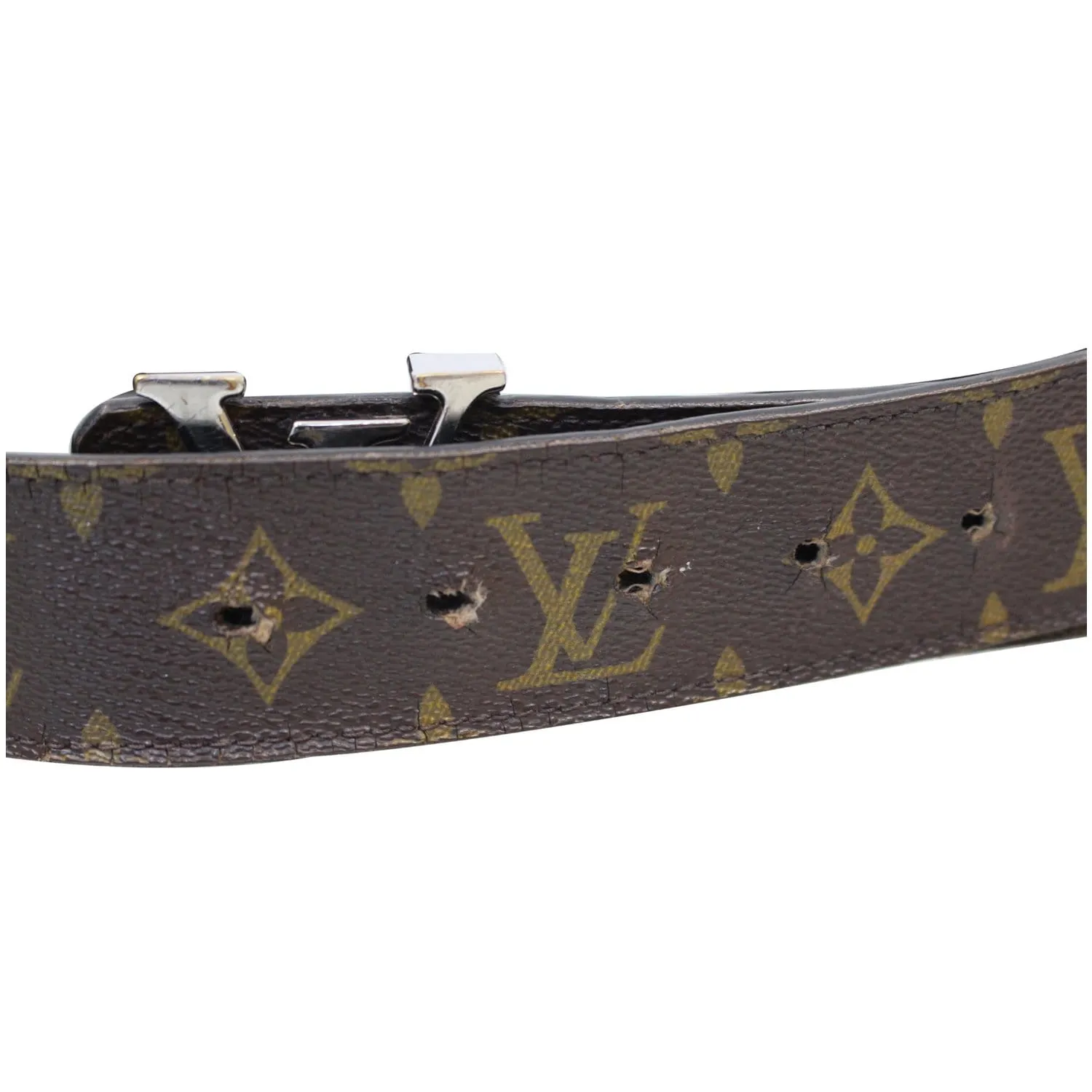 LOUIS VUITTON LV Initiales Monogram Canvas Belt Brown