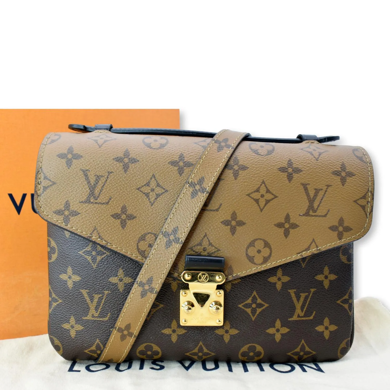 LOUIS VUITTON  Metis Pochette Reverse Monogram Canvas Crossbody Bag Brown