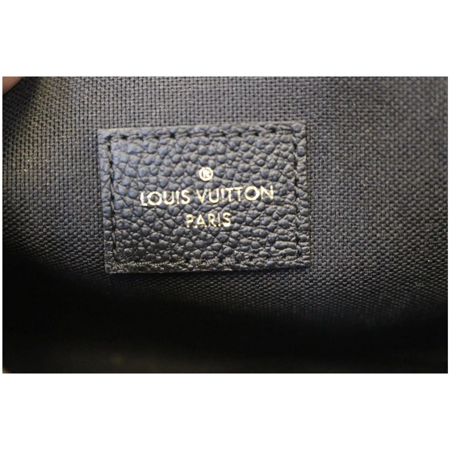 LOUIS VUITTON Pochette Felicie Empreinte Leather Crossbody Bag Black