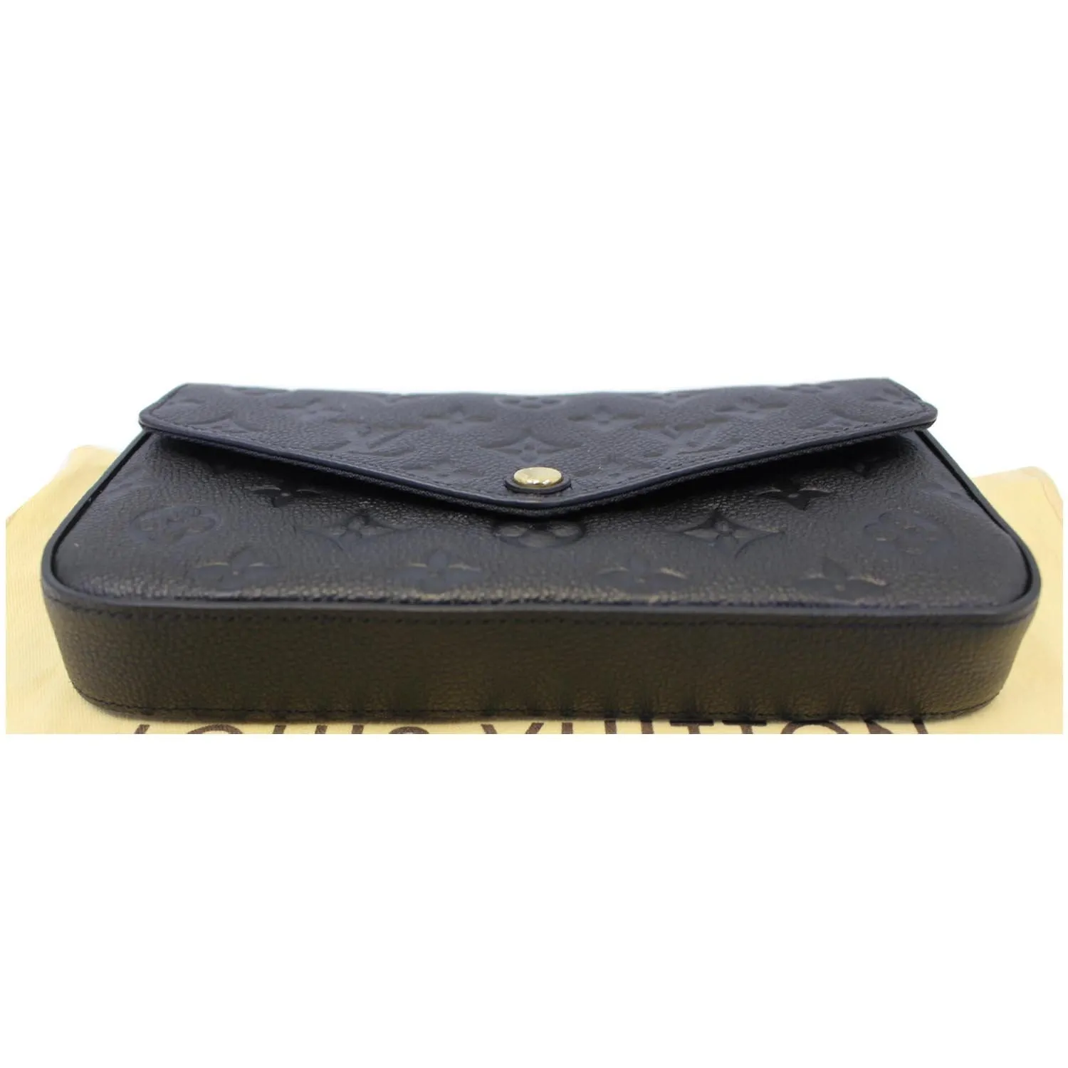 LOUIS VUITTON Pochette Felicie Empreinte Leather Crossbody Bag Black