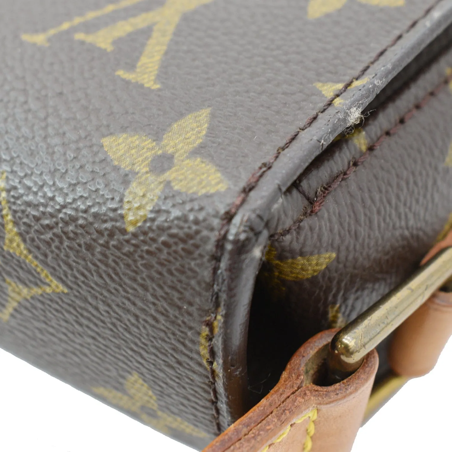 LOUIS VUITTON Saint Cloud GM Monogram Canvas Crossbody Bag Brown