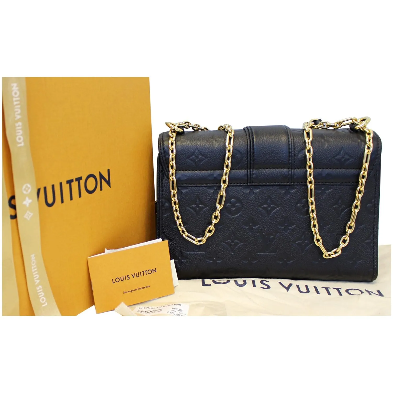 LOUIS VUITTON Saint Sulpice PM Empreinte Leather Crossbody Bag Noir