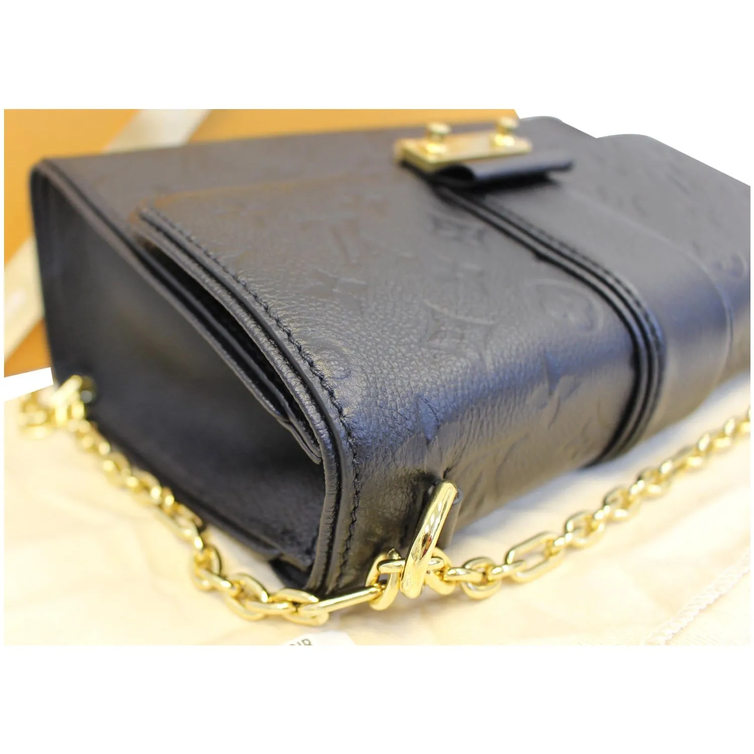 LOUIS VUITTON Saint Sulpice PM Empreinte Leather Crossbody Bag Noir