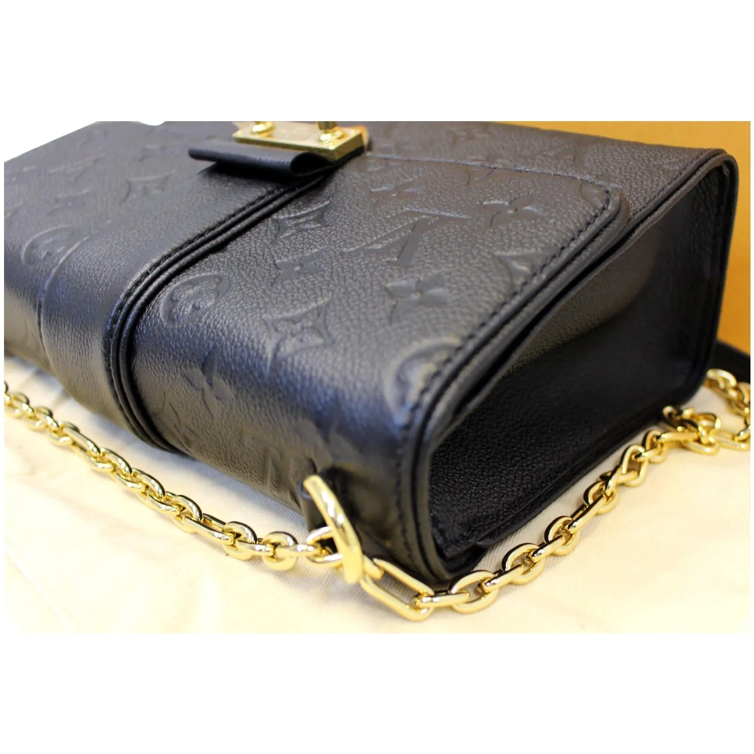 LOUIS VUITTON Saint Sulpice PM Empreinte Leather Crossbody Bag Noir