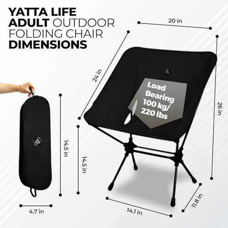 Low Back Ultralight Folding Camping Chair with Storage Pouch