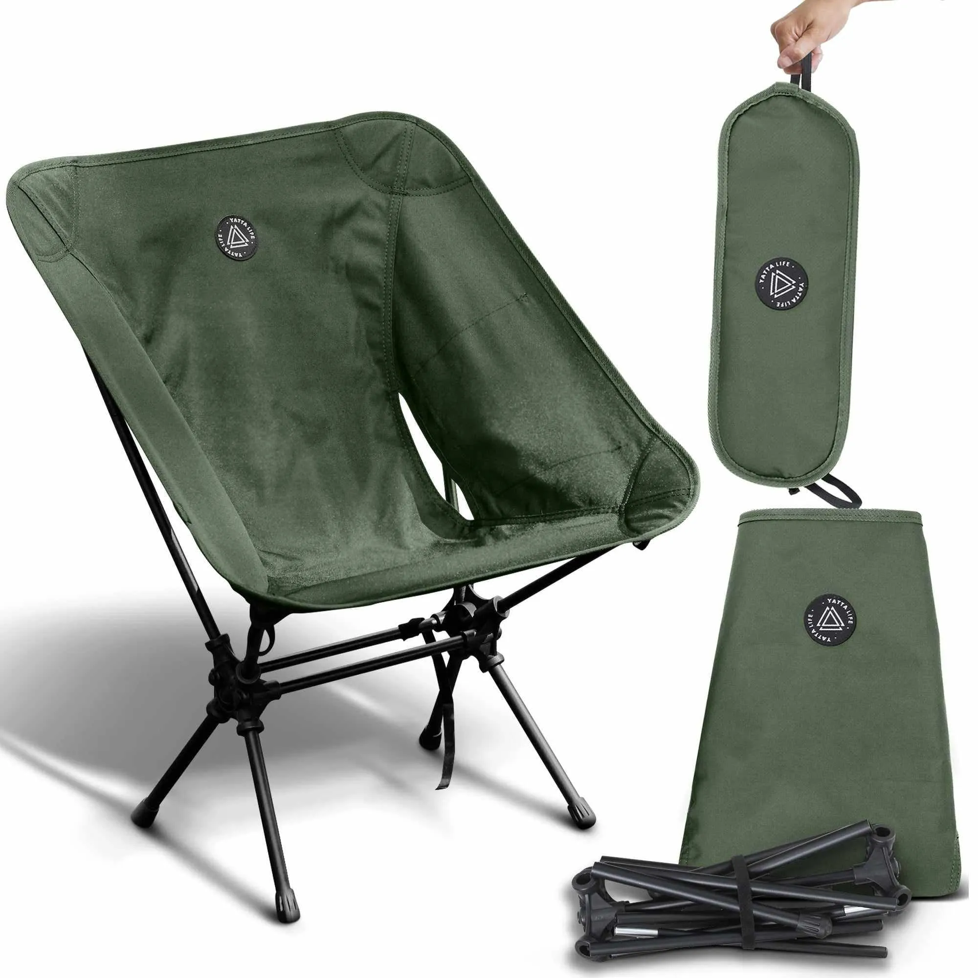 Low Back Ultralight Folding Camping Chair with Storage Pouch