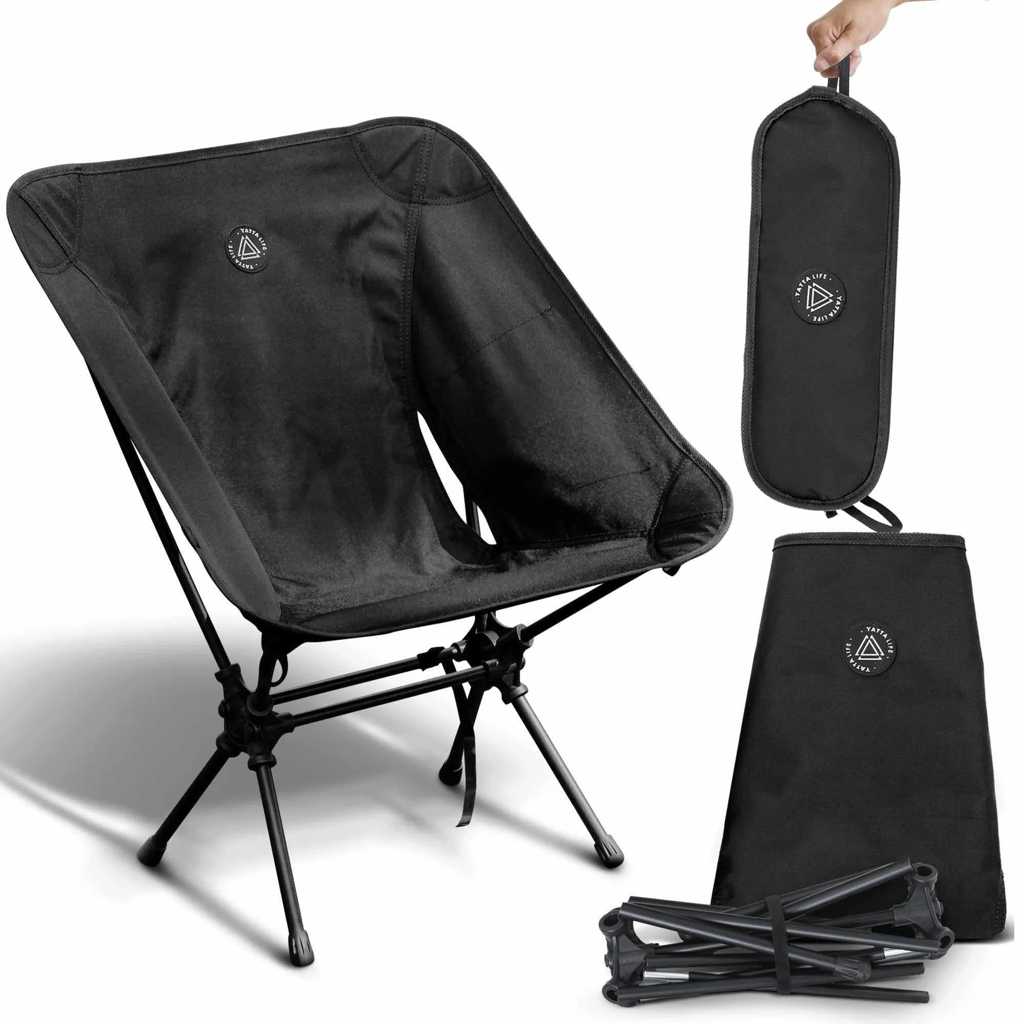 Low Back Ultralight Folding Camping Chair with Storage Pouch