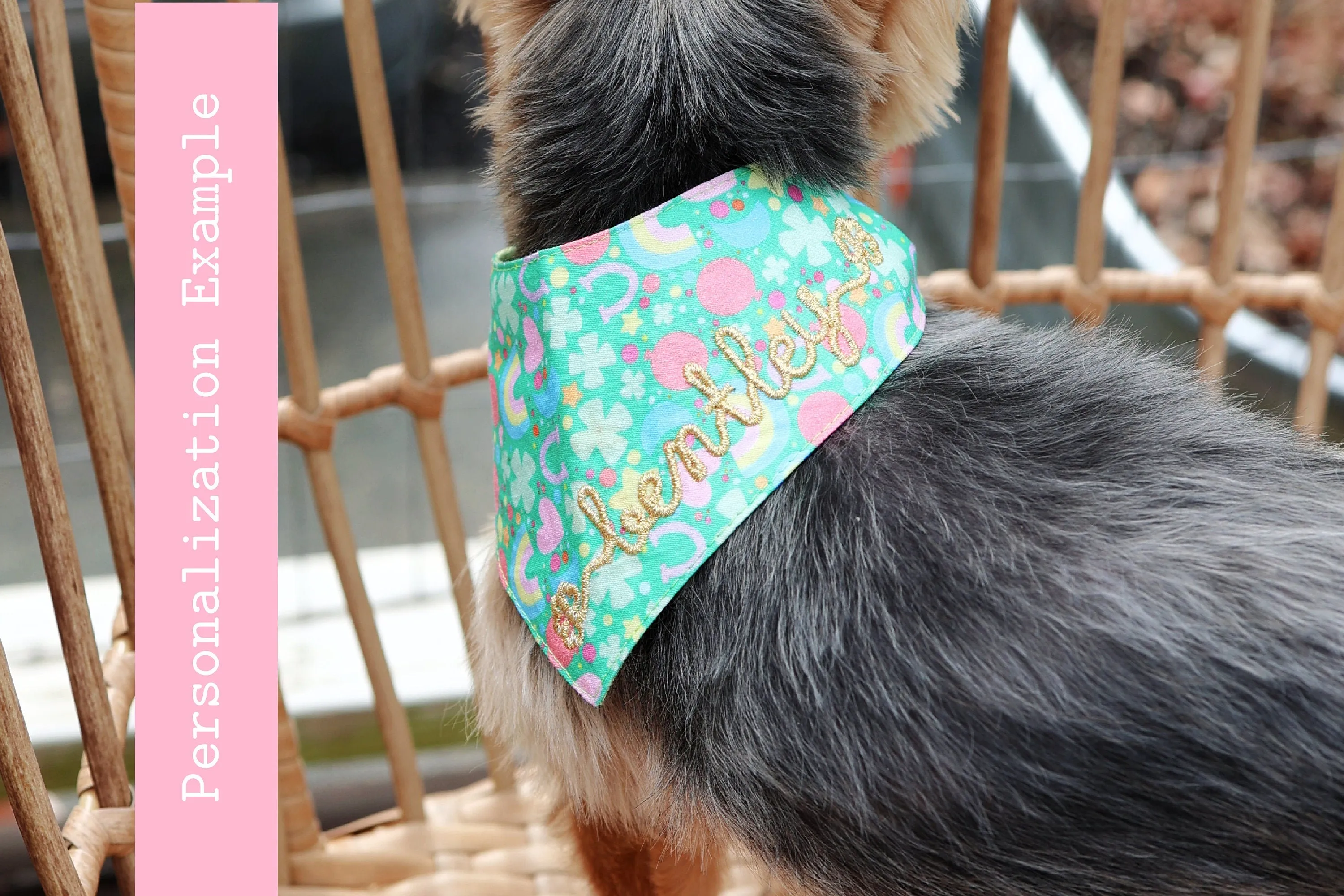 Lucky Floral Tie-On Dog Bandana