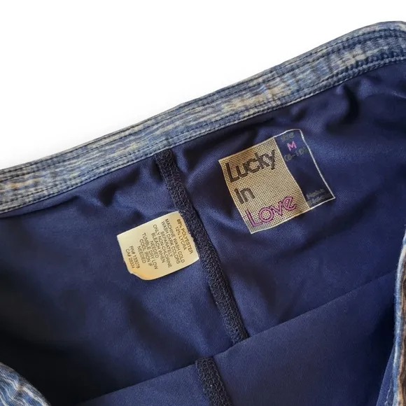 LUCKY IN LOVE Blue Denim Tennis Skirt Skort Gym Athletic Medium 8-10