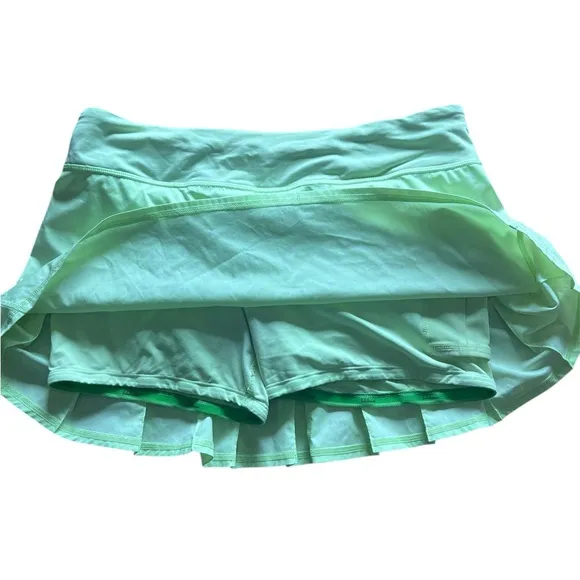 Lululemon Pace Setter Skirt 10 Neon Green/Purple Polka Dot Ruffle Tennis Skort