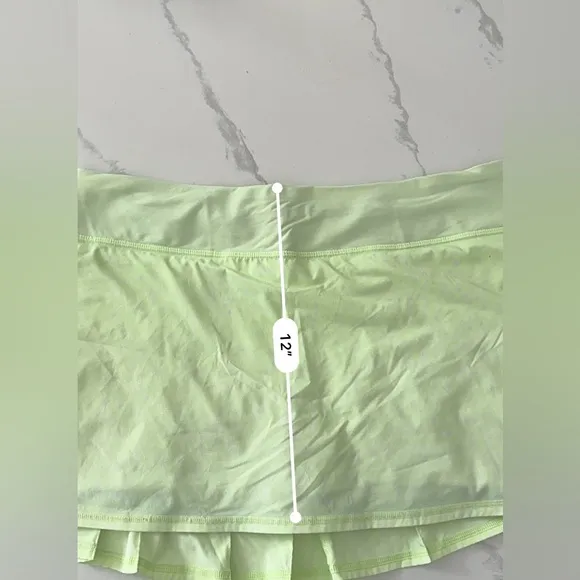 Lululemon Pace Setter Skirt 10 Neon Green/Purple Polka Dot Ruffle Tennis Skort