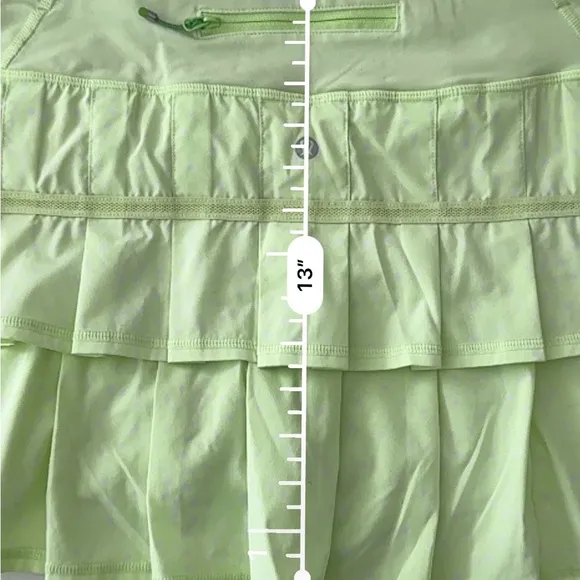 Lululemon Pace Setter Skirt 10 Neon Green/Purple Polka Dot Ruffle Tennis Skort