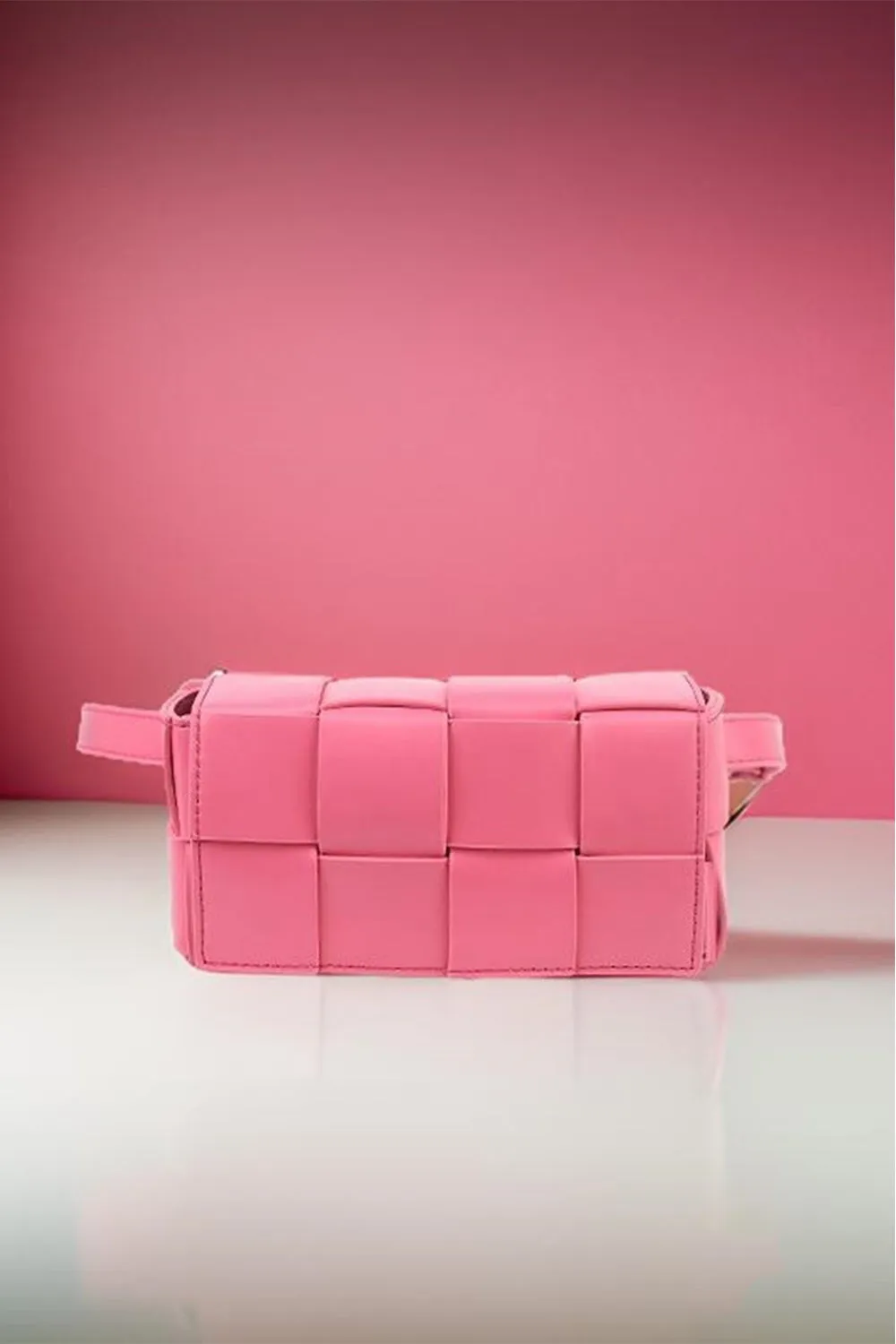 Luxe Woven Vegan Leather Crossbody Bag