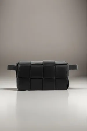 Luxe Woven Vegan Leather Crossbody Bag