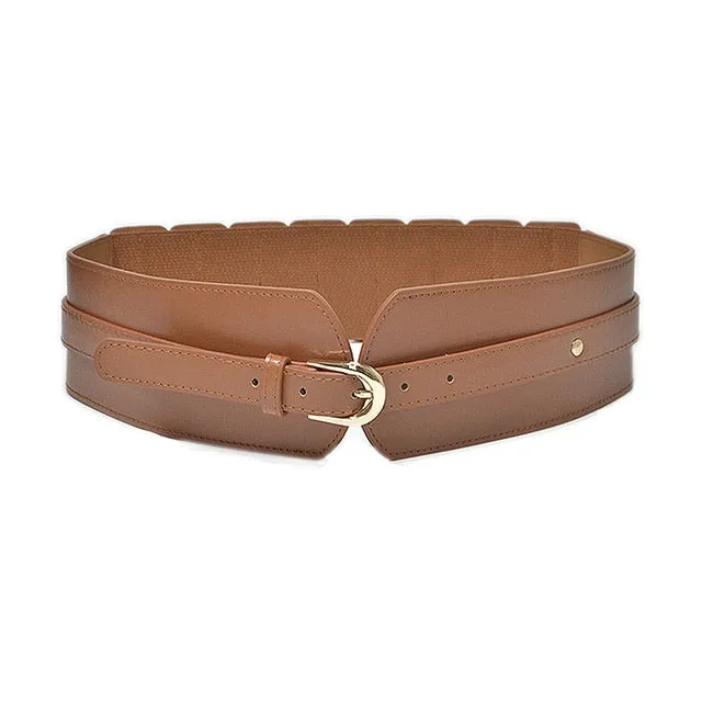 Luxury ladies wide belt elastic vintage buckle leather wide fashion wild pin buckle women's belt waist seal belt x208