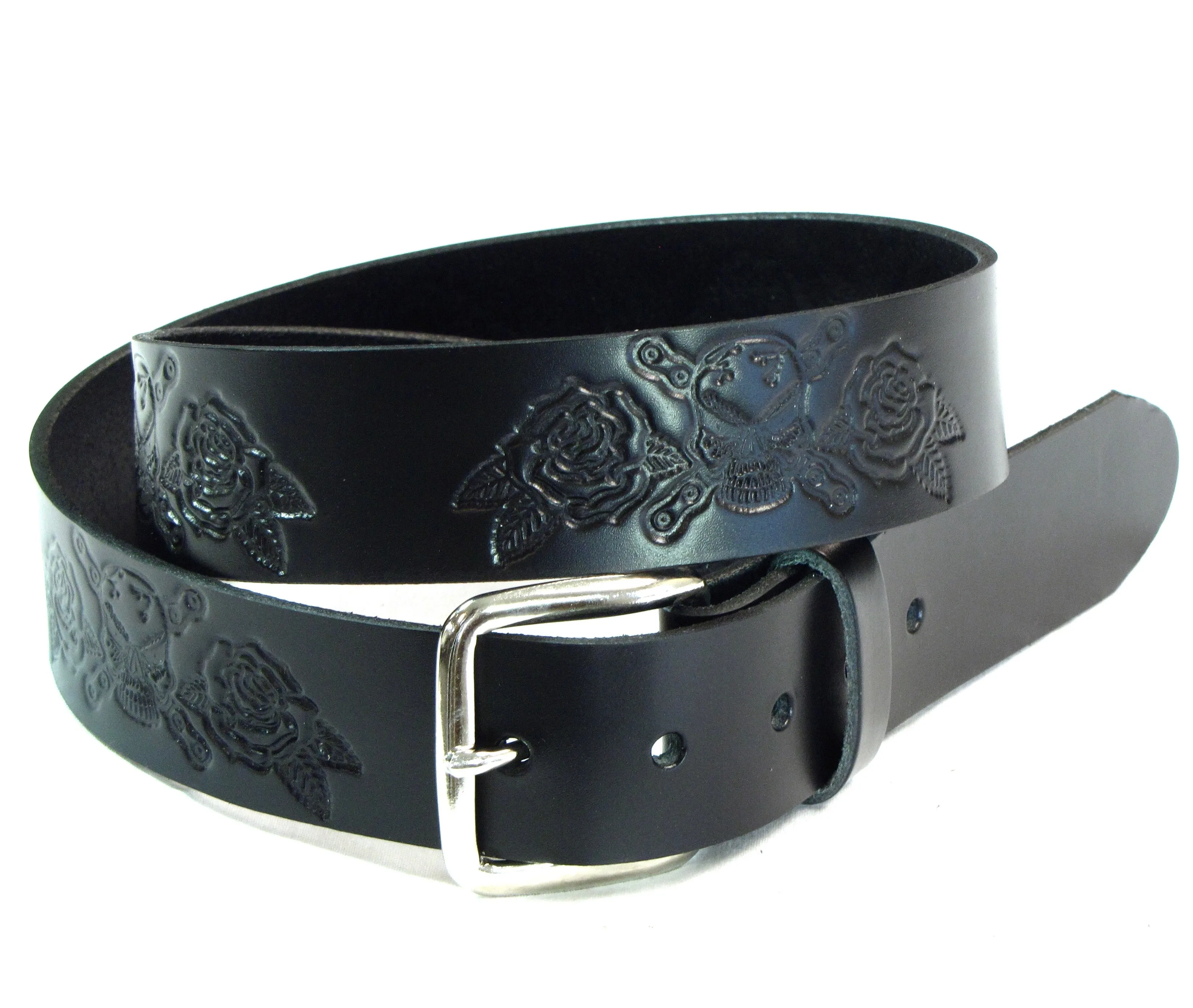 M251  1 1/2" Belt- Skull/Rose