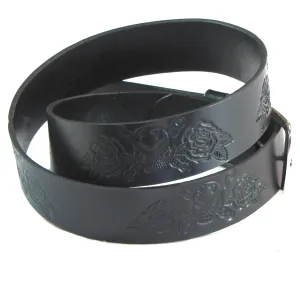 M251  1 1/2" Belt- Skull/Rose