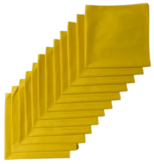 Made in the USA Solid Yellow Bandanas 12 Pk, 22" x 22" Cotton