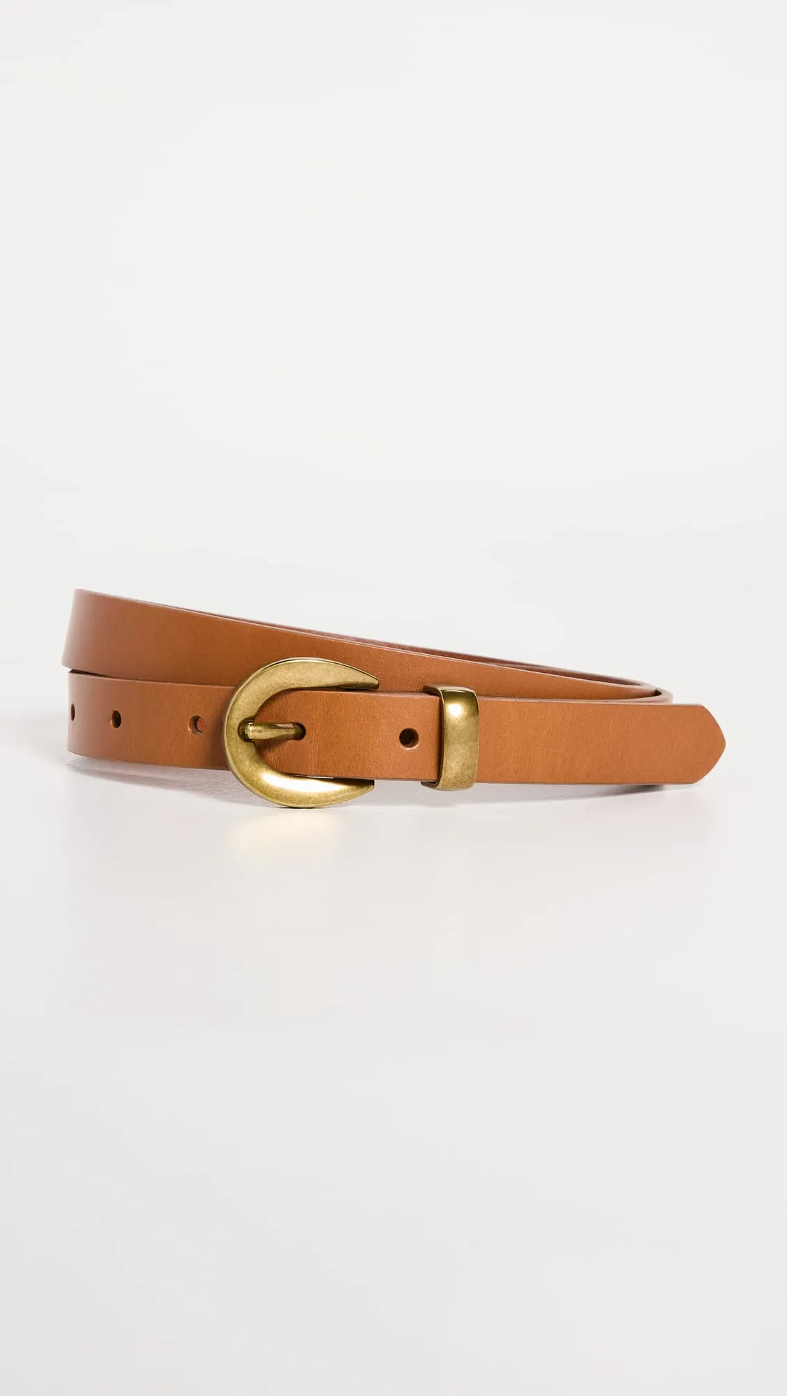 Madewell Chunky Buckle Skinny Leather Belt Desert Camel XL