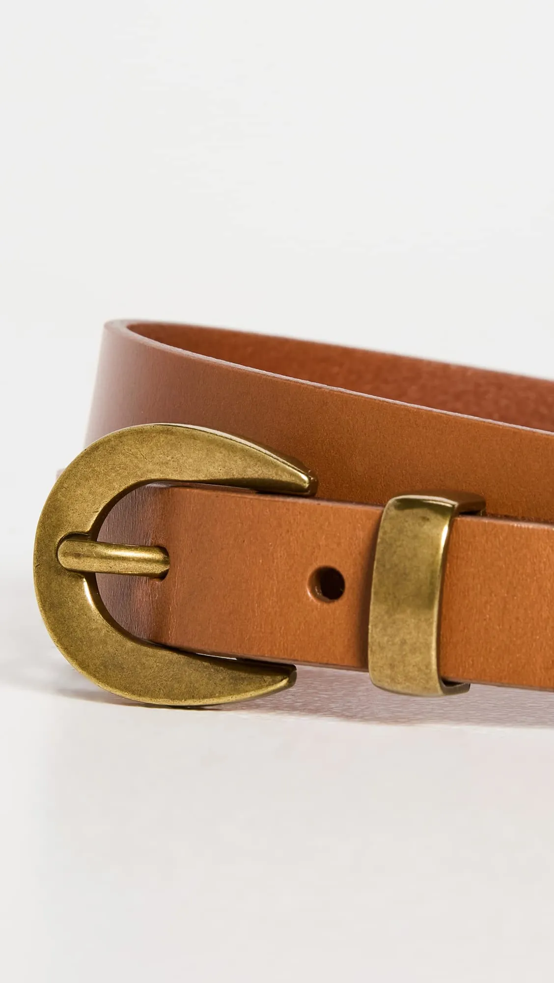 Madewell Chunky Buckle Skinny Leather Belt Desert Camel XL