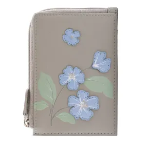 Mala Leather Grey Sakura Card & Coin Purse
