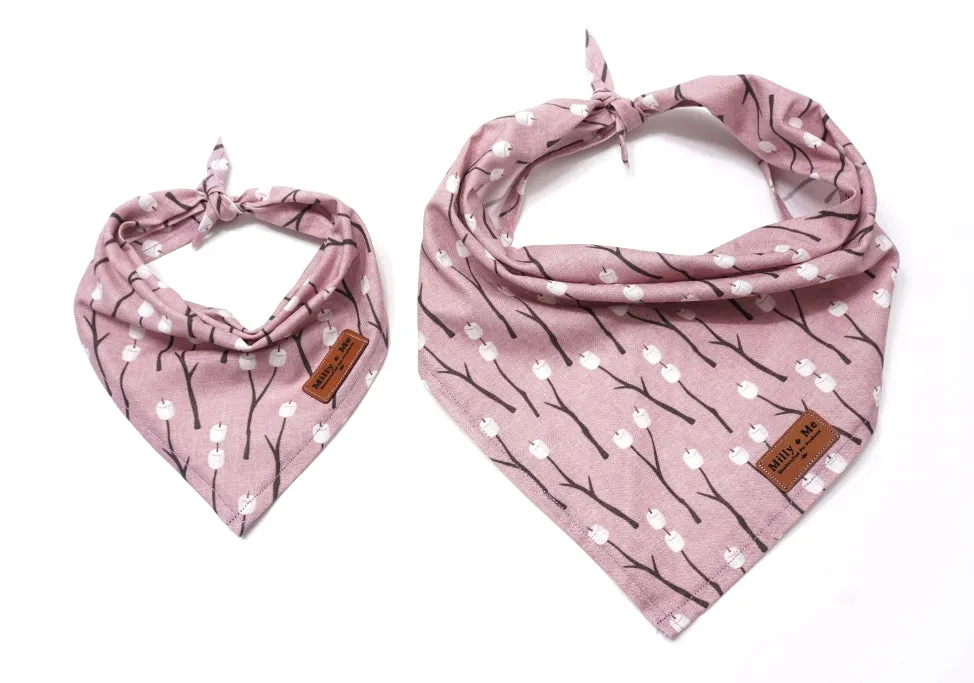 Marshmallows On A Stick Dusty Rose - Pet Bandana