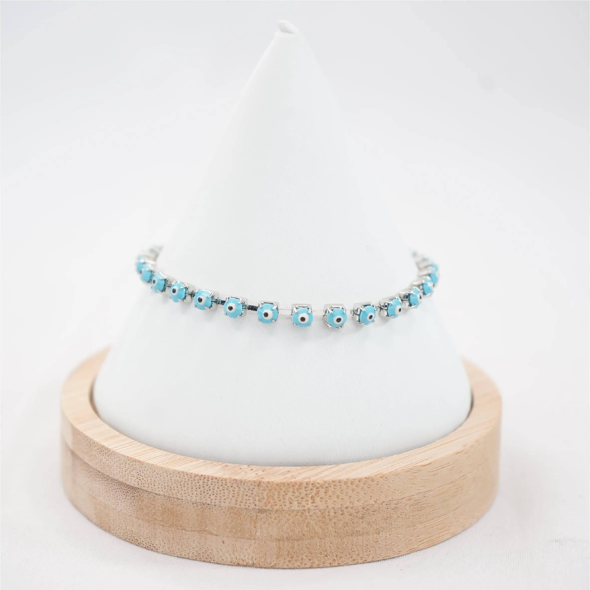 Matte Blue Evil Eye Beaded Summer Anklets - Stylish Protection