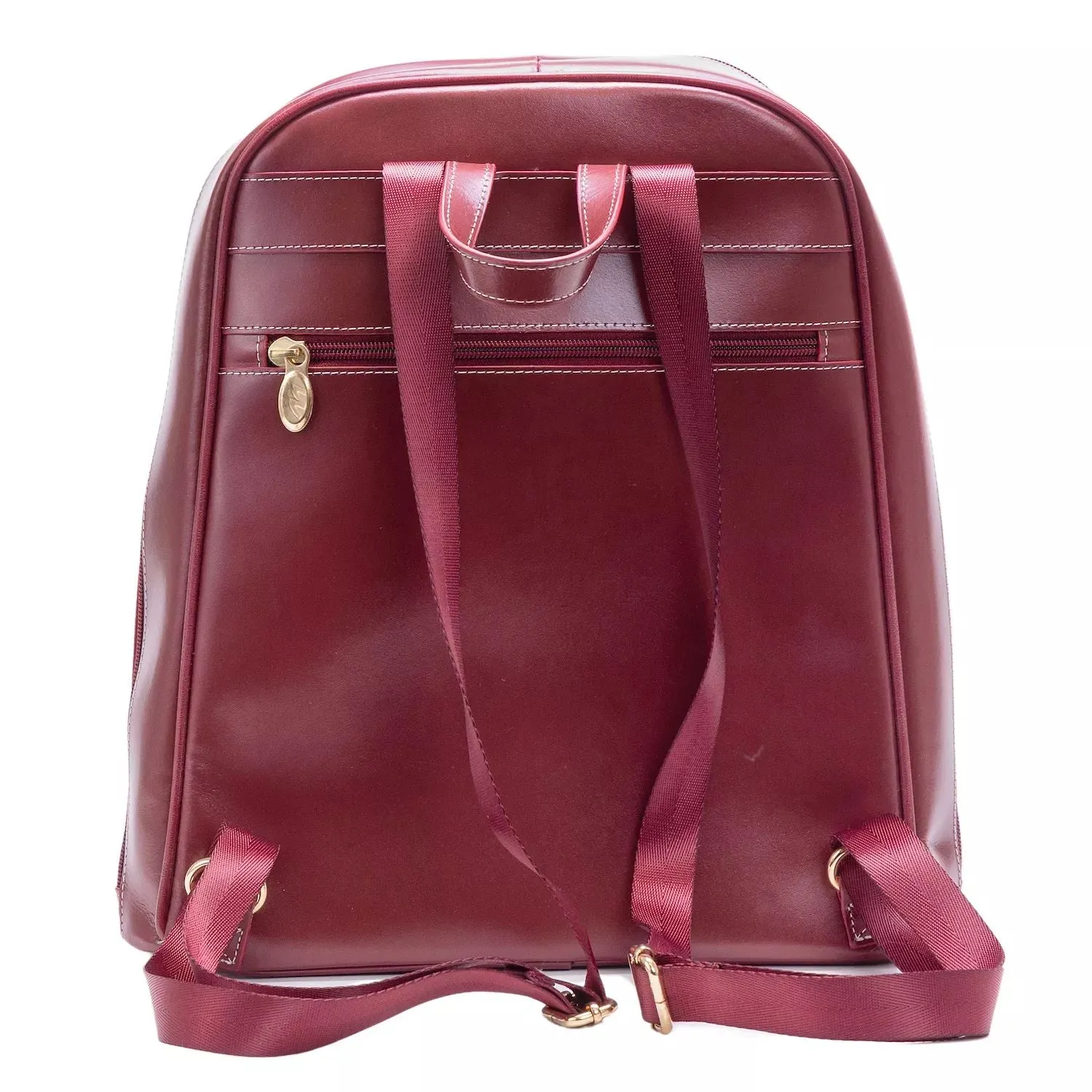McKlein Madison Business Leather Laptop Backpack, Red