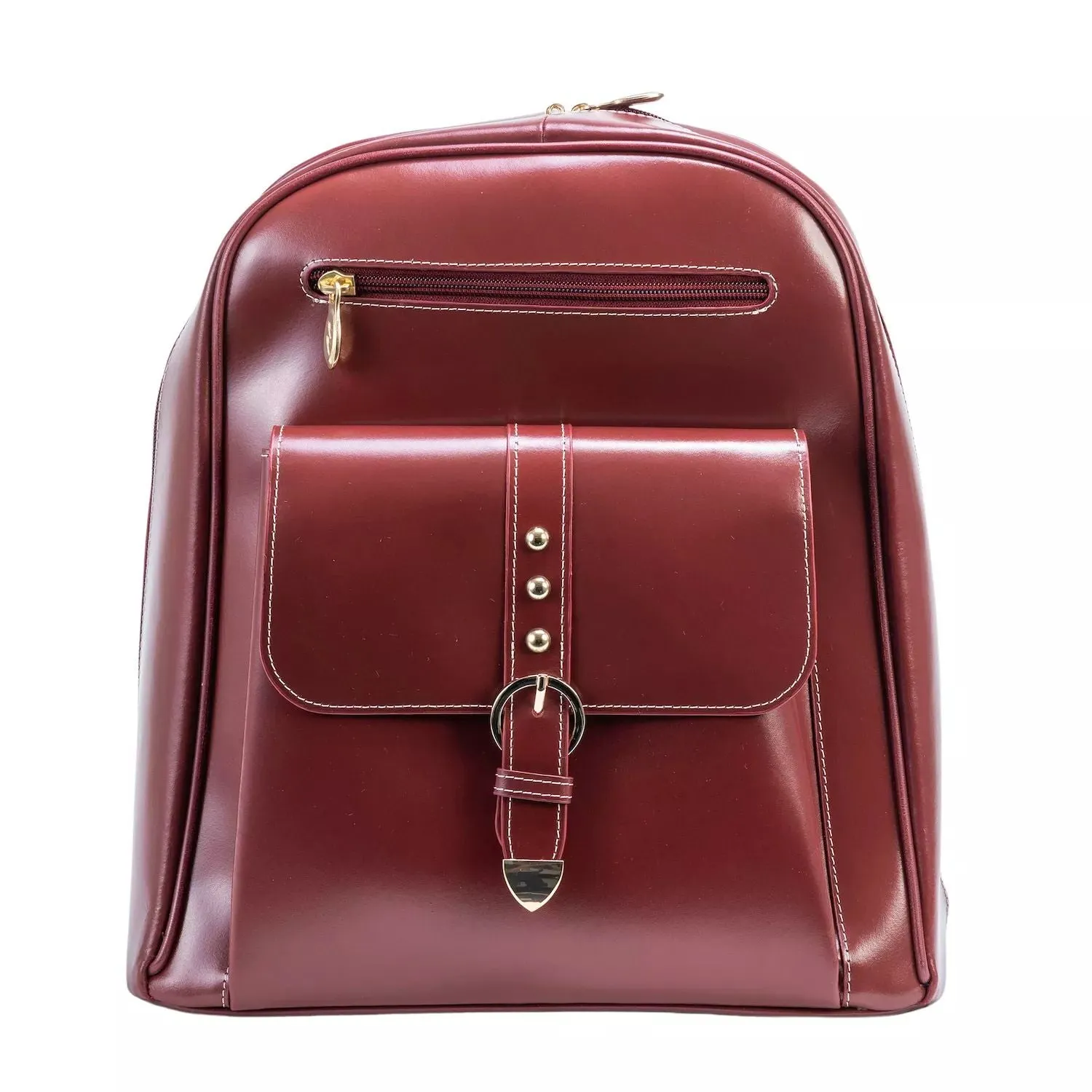 McKlein Madison Business Leather Laptop Backpack, Red