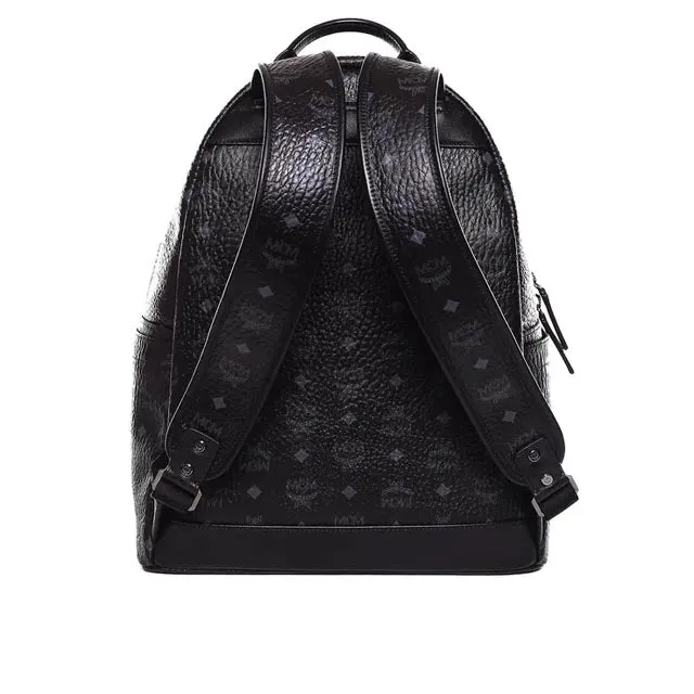 MCM Dual Stark Cyber Flash Backpack in Black Visetos