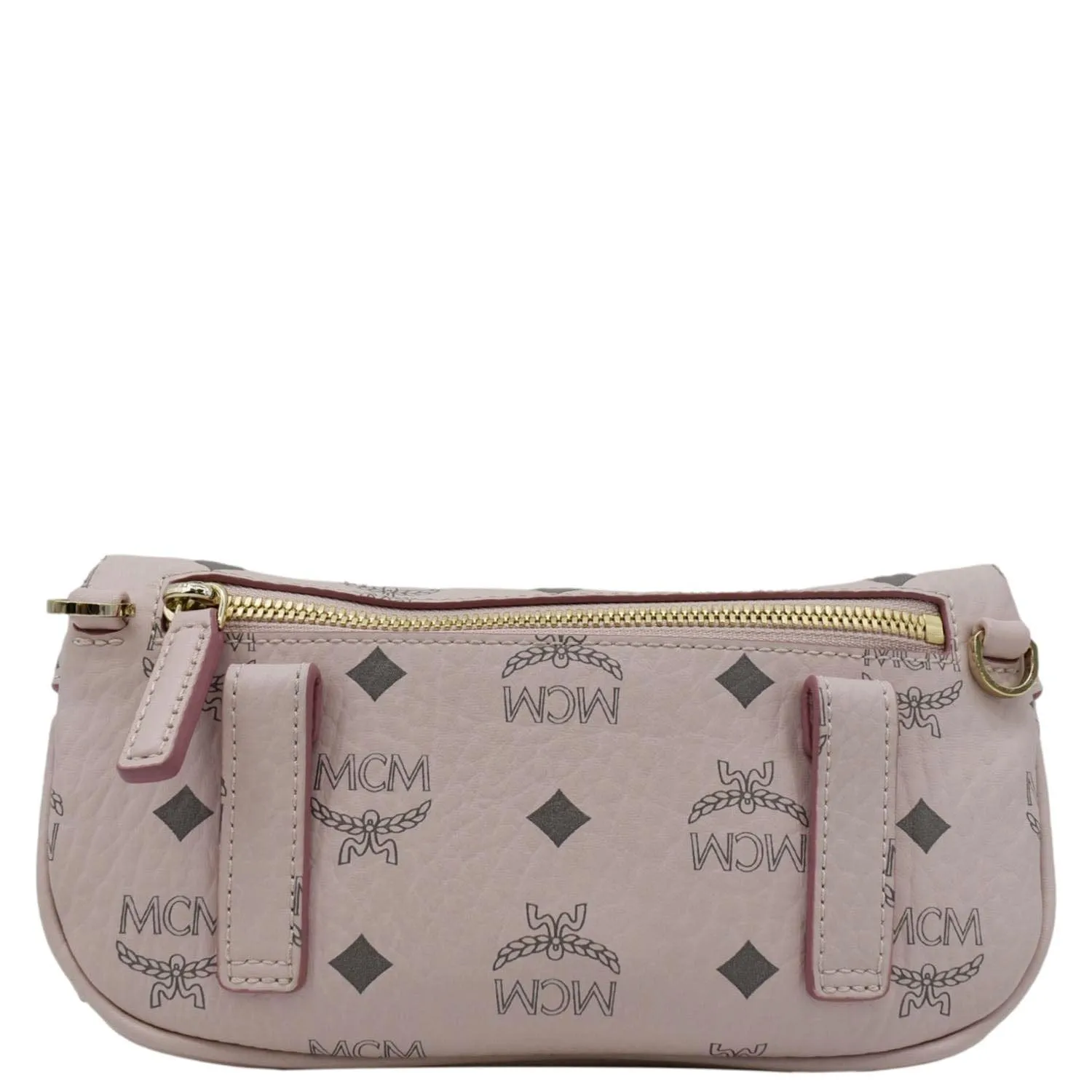MCM Small Visetos Canvas Crossbody Belt Bag Light Pink