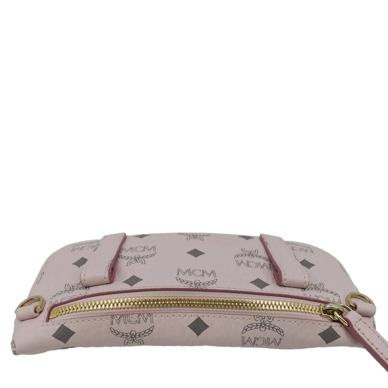 MCM Small Visetos Canvas Crossbody Belt Bag Light Pink